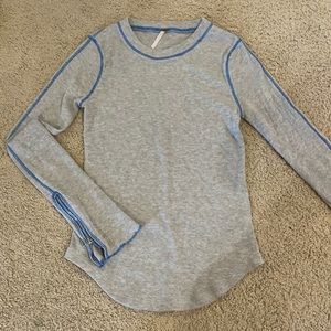 Free people ribbed waffle knit shirt